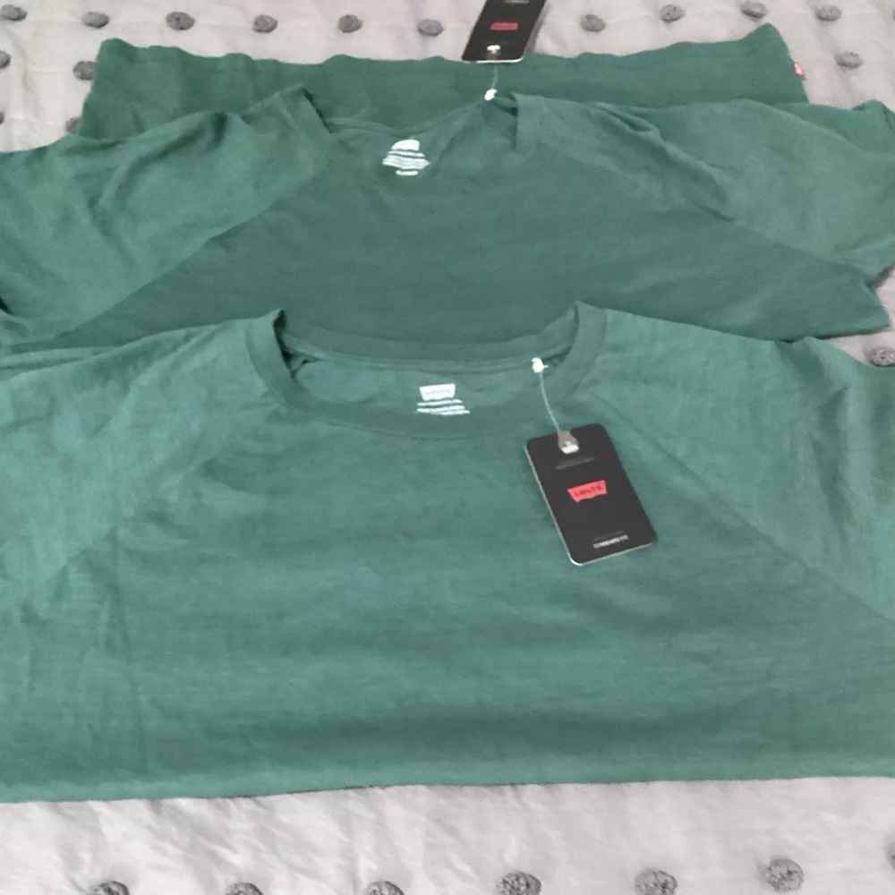 2 pieces Levi's Green Short Sleeve Tee Classic Crew Neck